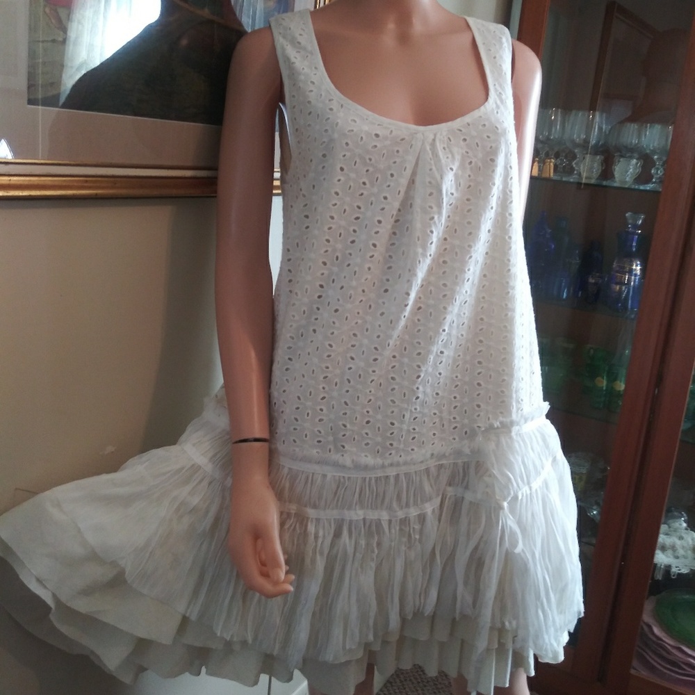 "NWT"Antropologie Ryu Ivory Eyelet Antique Style